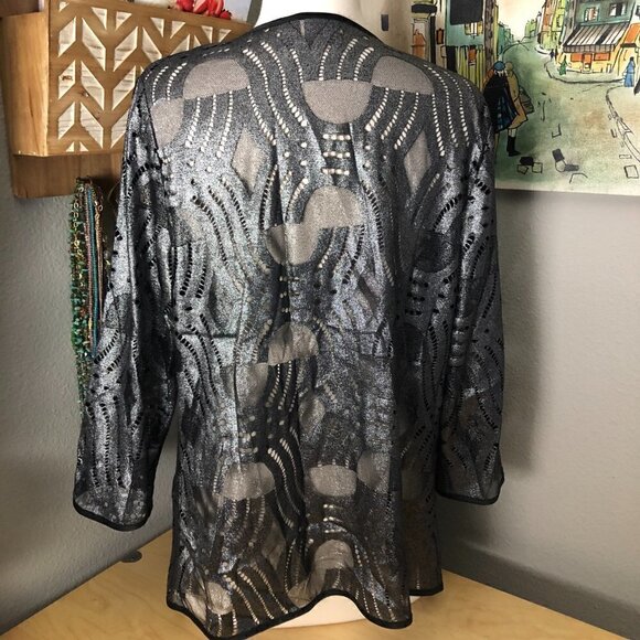 Chico's Travelers Metallic Cardigan - Whimsigoth - Picture 6 of 12